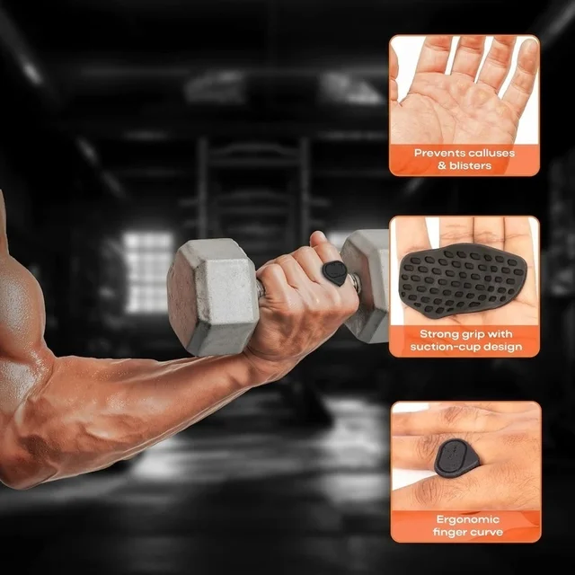 Body Smith Premium Black Silicone Grip Pads for Strength Training, Dumbbells and Gym Workouts - One Size, Black