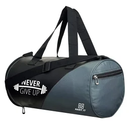Body Smith Premium Black Grey Gym Duffle Bag with Shoe Compartment - One Size, Black