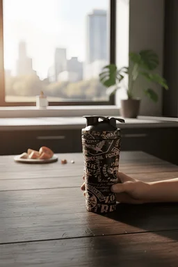 Body Smith Abstract Black Military Print BPA Free Stainless Steel Shaker- 750ML - Roman Coffee, One Size