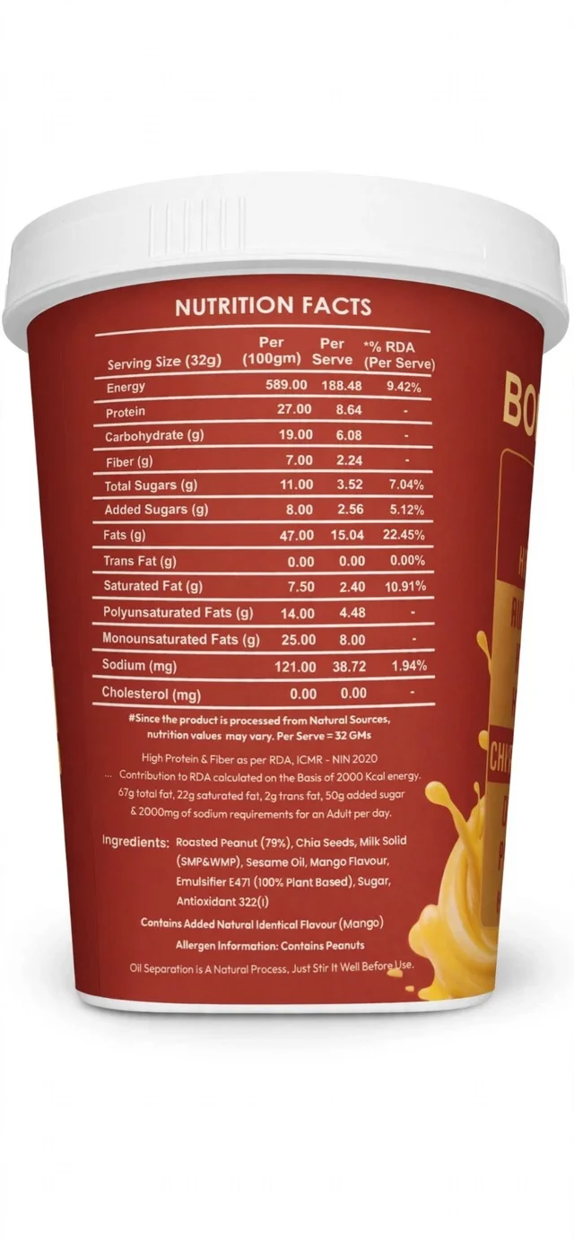 Body Smith Premium Mango Chia Seeds Peanut Butter - Mango Chia Seeds Smooth