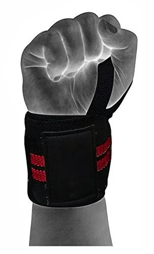 Body Smith premium Red Weight Lifting Wrist Support Straps With Thumb Loop - One Size, Milano Red