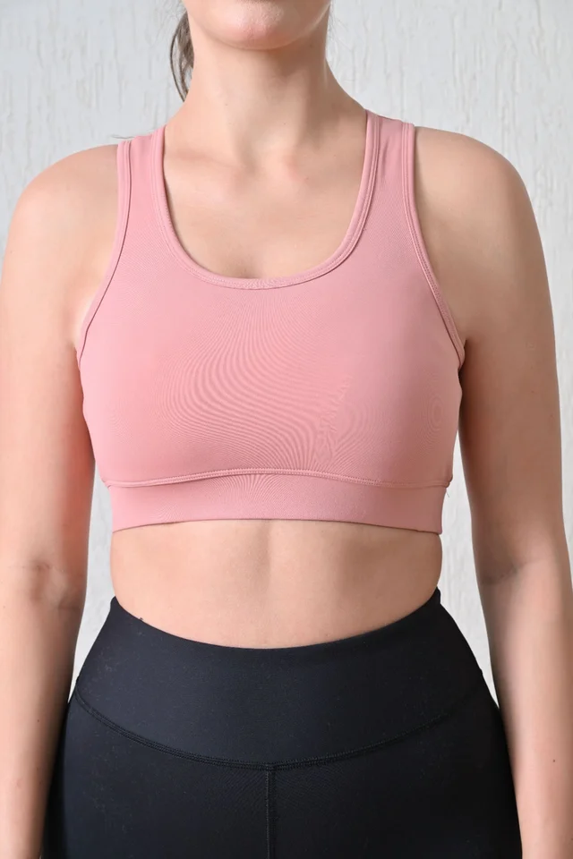 Body Smith Solid Peach Sports Bra Full Coverage - XXL, Peach