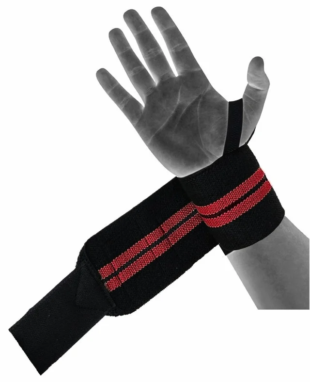 Body Smith premium Red Weight Lifting Wrist Support Straps With Thumb Loop - One Size, Milano Red