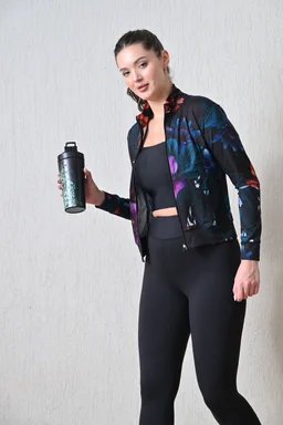 Body Smith Abstract Black Camo Print BPA Free Stainless Steel Shaker- 750ML - Mineral Green, One Size