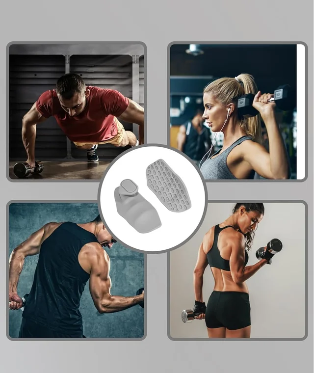 Body Smith Premium Grey Silicone Grip Pads for Strength Training, Dumbbells and Gym Workouts - One Size, Grey