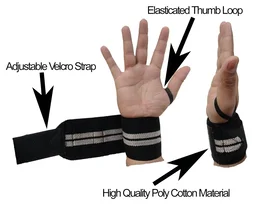 Body Smith premium Grey Weight Lifting Wrist Support Straps With Thumb Loop - One Size, Mountain Mist