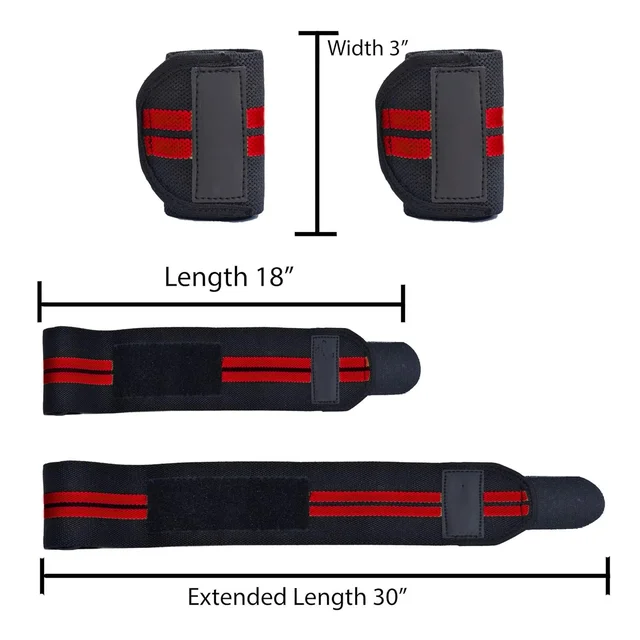Body Smith premium Red Weight Lifting Wrist Support Straps With Thumb Loop - One Size, Milano Red