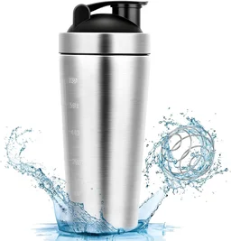Body Smith Gym Shaker Classic XP Mixer Sliver Stainless Steel Shaker Blender 750 ML For Protein - Gray, One Size