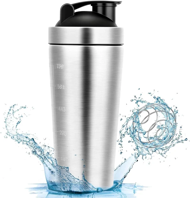 Body Smith Gym Shaker Classic XP Mixer Sliver Stainless Steel Shaker Blender 750 ML For Protein - Gray, One Size