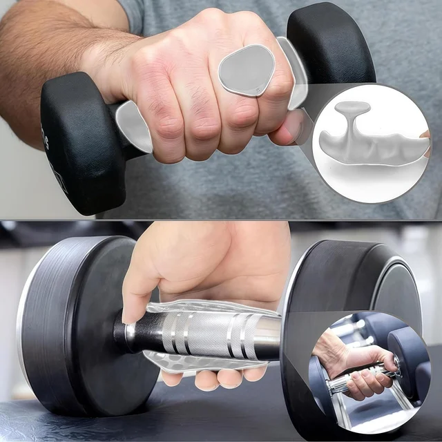 Body Smith Premium Grey Silicone Grip Pads for Strength Training, Dumbbells and Gym Workouts - One Size, Grey