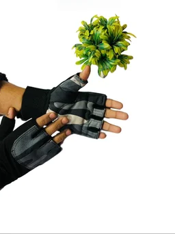 Body Smith Unisex Camo Grey Gym Gloves for with Wrist Support - One Size, Gray