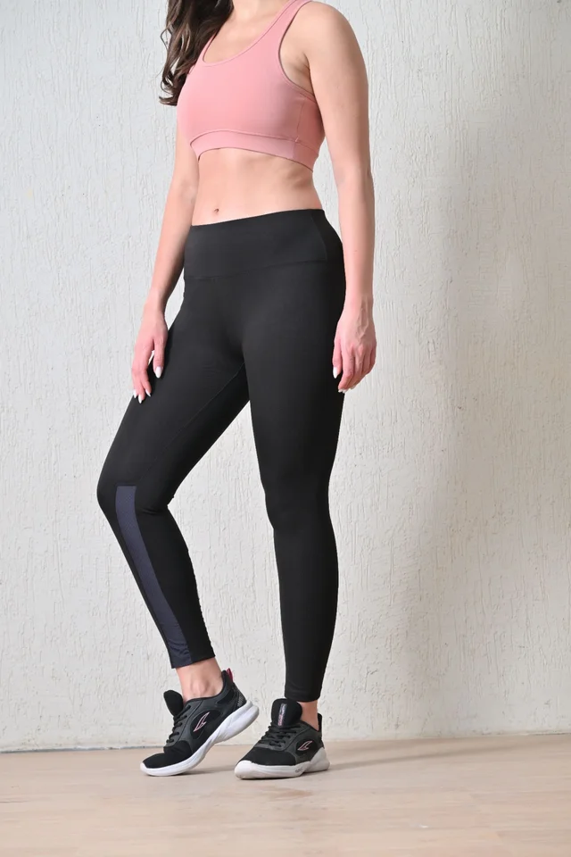 Body Smith Women's Black Active Sports Tights - M, Black