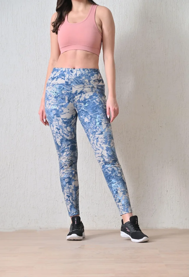 Body Smith Women's Abstract BlueActive Sports Tights