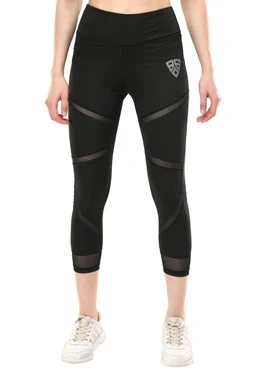 Body Smith Women's Black Active Sports Tights - L