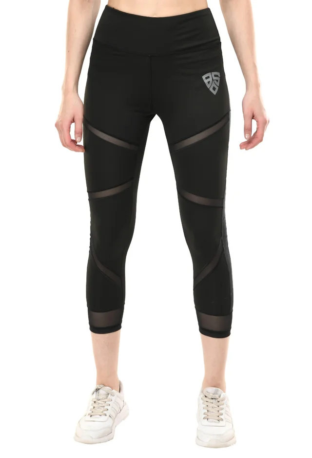 Body Smith Women's Black Active Sports Tights - L