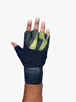 Body Smith Unisex Camo Green Gym Gloves for with Wrist Support - One Size, Chalet Green