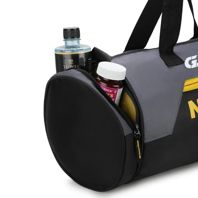 Body Smith Premium Black Yellow Gym Duffle Bag with Shoe Compartment - One Size, yellow