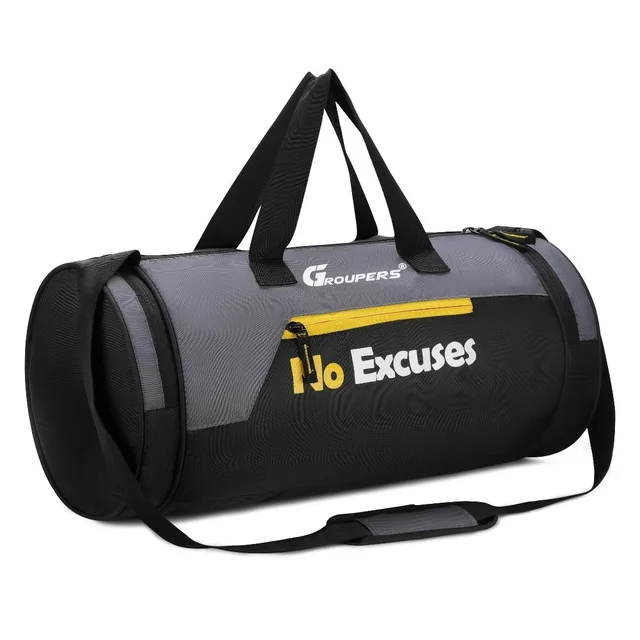 Body Smith Premium Black Yellow Gym Duffle Bag with Shoe Compartment - One Size, yellow