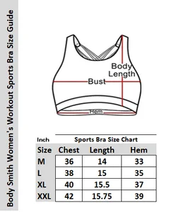 Body Smith Women Solid Black Sports Bra - M, Black