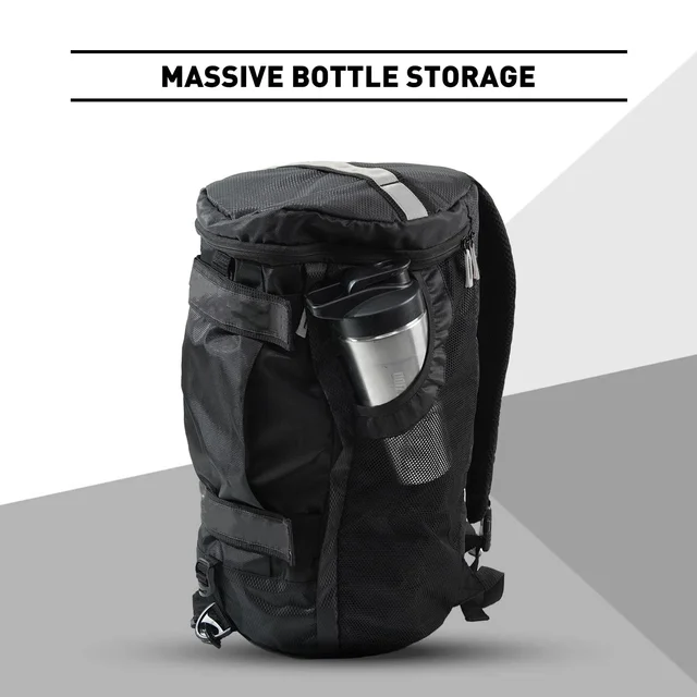 Body Smith Premium Black Hybrid Convertible Gym Cum Travel Bag 40L - One Size, Black
