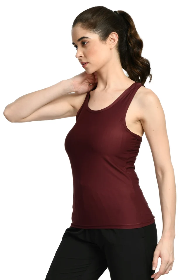 Body Smith Solid Maroon Workout Vest - L