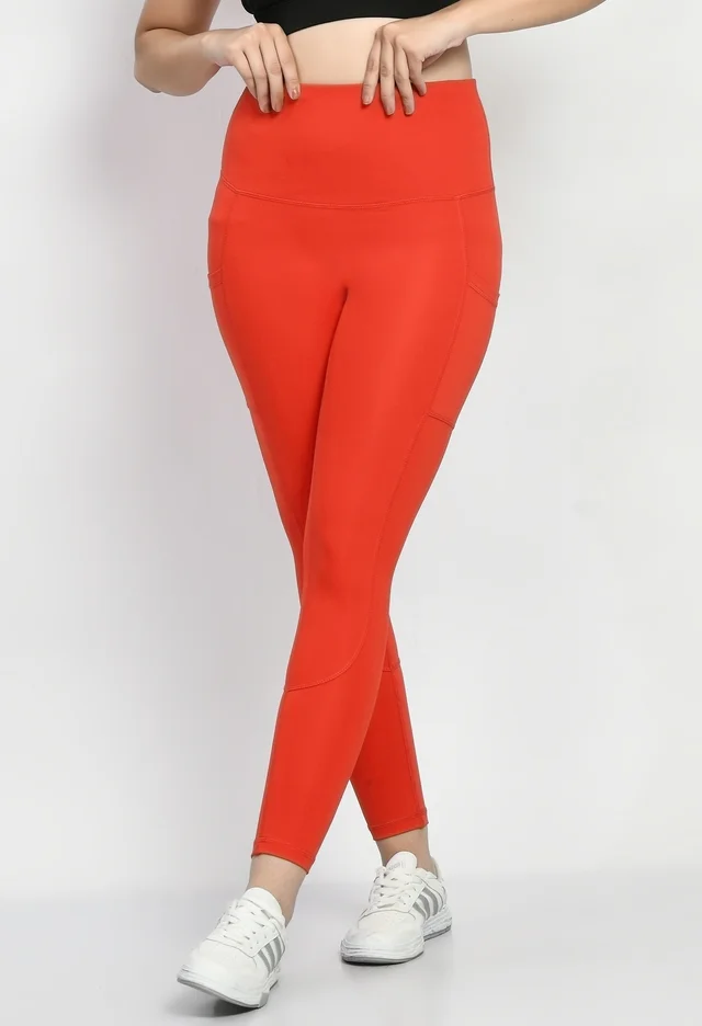 Body Smith Womens Active Solid Tummy Tucker Tights - XXL, Red