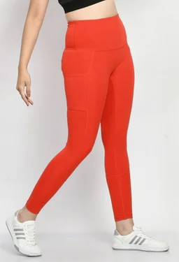 Body Smith Womens Active Solid Tummy Tucker Tights - XXL, Red