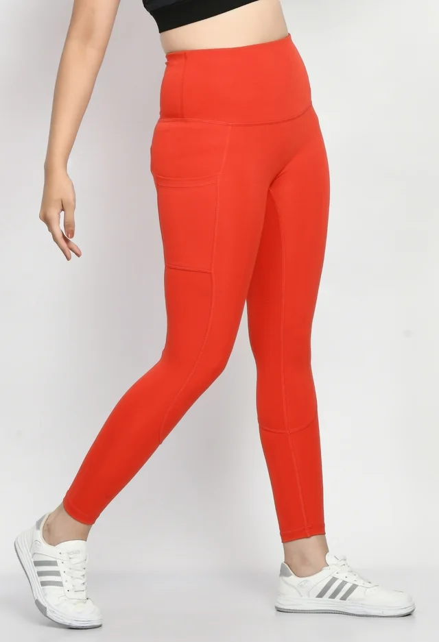 Body Smith Womens Active Solid Tummy Tucker Tights - XXL, Red