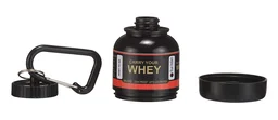Body Smith Portable Protein or Supplement Powder Carrying Funnel and Container with Key-Chain |Carry Single serving protein supplement Upto 33 grams - Black, One Size