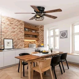 48" Antique Wooden 5-Blade Black Flush Mount Ceiling Fan with Light $125.89 - Boasting a touch of farmhouse rustic appeal, this 48-inch Black Caged Ceiling Fan is a great way to add comfort and style to any room. The decorative ceiling fan features a matte black finish fixture and five reversible wood [ Check Now All Details- https://yazing.com/deals/bedbathandbeyond/harishchandr12