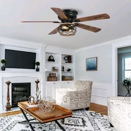 48" Antique Wooden 5-Blade Black Flush Mount Ceiling Fan with Light $125.89 - Boasting a touch of farmhouse rustic appeal, this 48-inch Black Caged Ceiling Fan is a great way to add comfort and style to any room. The decorative ceiling fan features a matte black finish fixture and five reversible wood [ Check Now All Details- https://yazing.com/deals/bedbathandbeyond/harishchandr12