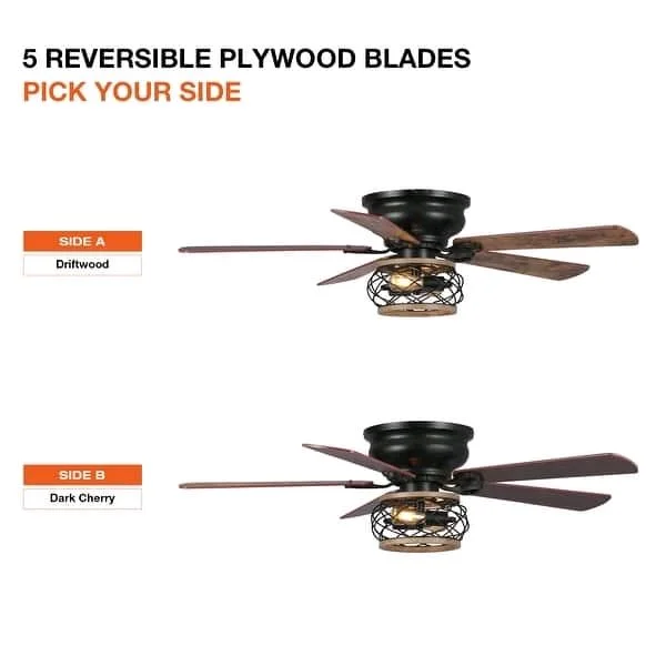 48" Antique Wooden 5-Blade Black Flush Mount Ceiling Fan with Light $125.89 - Boasting a touch of farmhouse rustic appeal, this 48-inch Black Caged Ceiling Fan is a great way to add comfort and style to any room. The decorative ceiling fan features a matte black finish fixture and five reversible wood [ Check Now All Details- https://yazing.com/deals/bedbathandbeyond/harishchandr12