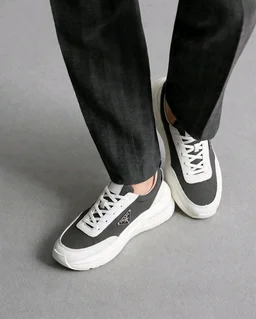 GrocoHub PRADA ITALY GREY WHITE SNEAKERS ULTRA LUXURY BRAND*