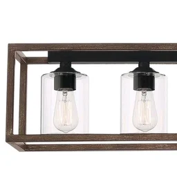 Add a touch of vintage-inspired elegance to your home with the farmhouse linear Chandelier. Its open outer walnut-finished frame and rectangular silhouette make it the perfect addition to your kitchen island or dining room. .buy Now Not Available Only Buy Link Here > https://yazing.com/deals/bedbathandbeyond/harishchandr12