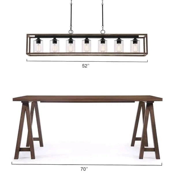 Add a touch of vintage-inspired elegance to your home with the farmhouse linear Chandelier. Its open outer walnut-finished frame and rectangular silhouette make it the perfect addition to your kitchen island or dining room. .buy Now Not Available Only Buy Link Here > https://yazing.com/deals/bedbathandbeyond/harishchandr12