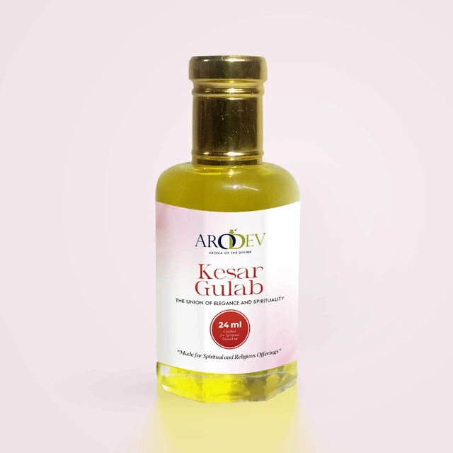 Kesar Gulab Attar - Premium 24 ML Ceremonies Perfume Oil for Long-Lasting Floral Fragrance