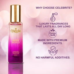 Miss World – Bollywood-Inspired Long-Lasting 20 ML Apparel Perfume | Elegance Redefined for Your Wardrobe - 20 ML, 20 ML