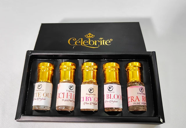 Replica Fragrance Gift Set - 5 x 3ML Perfume Oils for Men & Women | Luxury Unisex Perfume Oil Gift Pack | WHITE OUD, GCI FLORA, ZARA ROSE & More - 5 x 3 ML, 5 x 3 ML