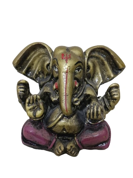 PJH Ganesha Idol  I Shree Gajanand Ganpati Murti Vinayak  I Poly Fibre Resin Statue for Home Temple, Living Room Decor, Office Desk, Festival Gifts 