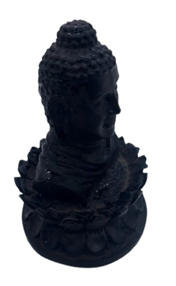 PJH Medium Size Polyresin Buddha Head in Lotus Pose for Home Decor, Meditation Corner, and Spiritual Gifting.