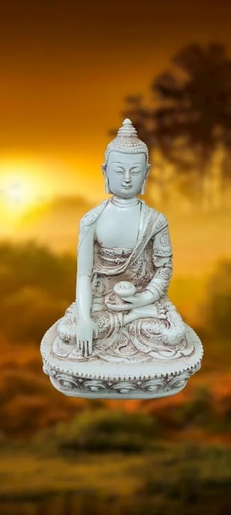 PJH Medium Size Polyresin Meditating Buddha Statue for Home Decor, Yoga Room, and Spiritual Ambience.