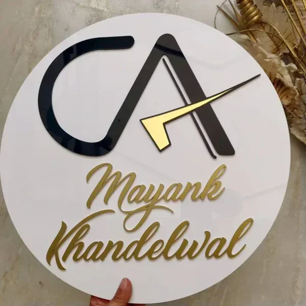 Customized Acrylic Name Plate For CA - 15 x 15 inch
