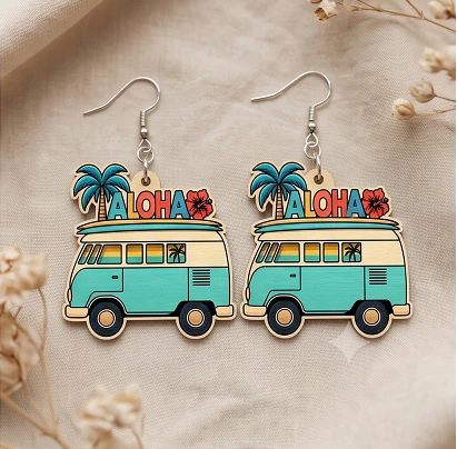 Aloha Printed Earrings – Tropical & Stylish Lightweight Earrings