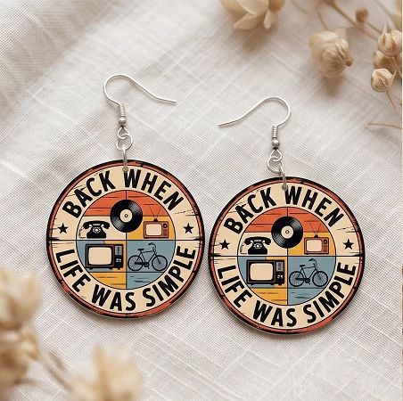 Vintage Nostalgia Printed Earrings – Stylish & Lightweight Earrings