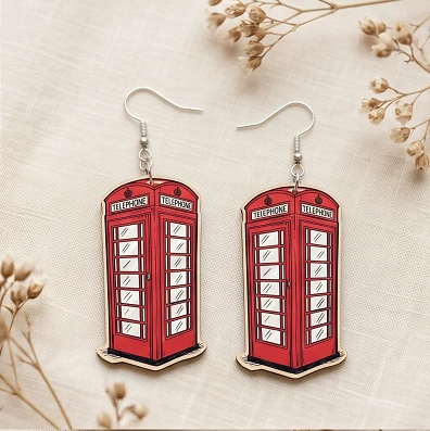 London Phone Printed Earrings – Vintage & Stylish Lightweight Earrings