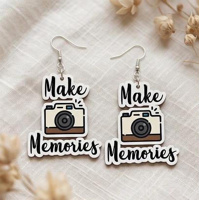 Make Memories Printed Earrings – Cute & Stylish Lightweight Earrings