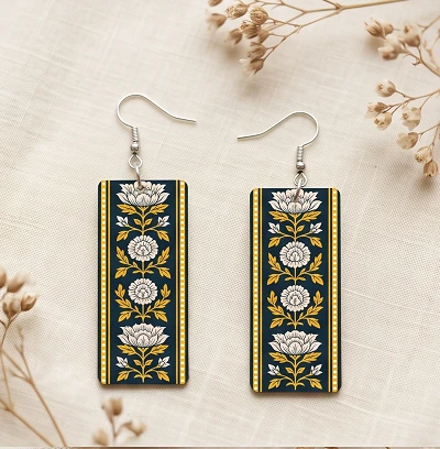 Flower Mandala Printed Earrings – Elegant & Stylish Lightweight Earrings