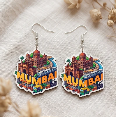 Mumbai Printed Earrings – Travel-Inspired & Stylish Lightweight Earrings