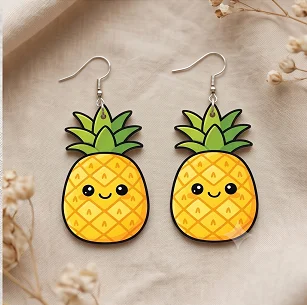 Pineapple Printed Earrings – Cute & Stylish Lightweight Earrings
