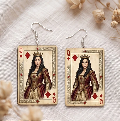 Queen Printed Earrings – Elegant & Stylish Lightweight Earrings